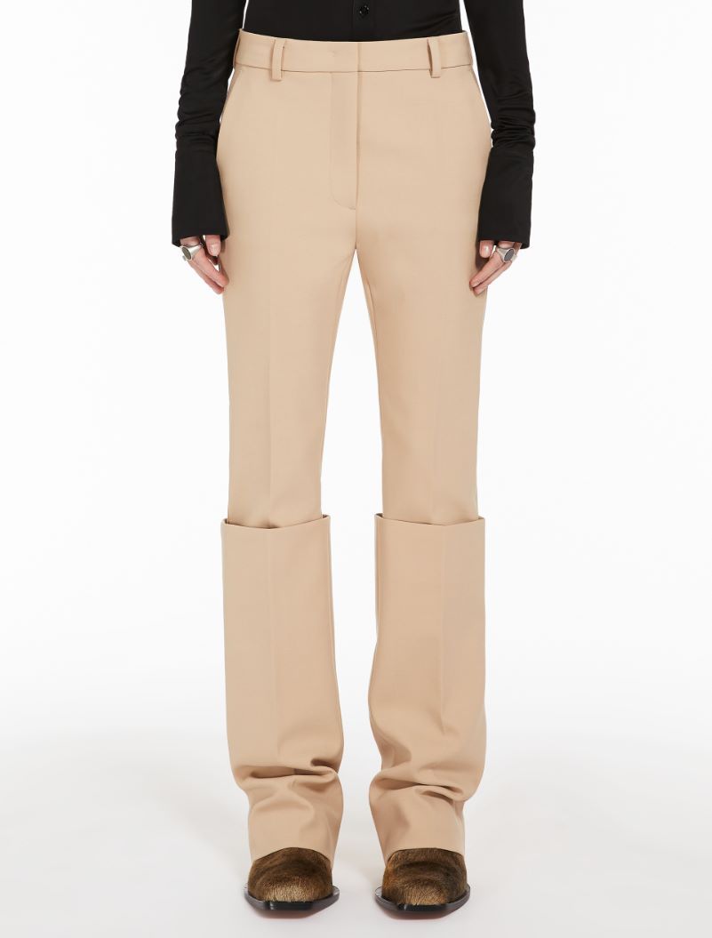 Sportmax High Waist Straight Leg Trousers In Nude