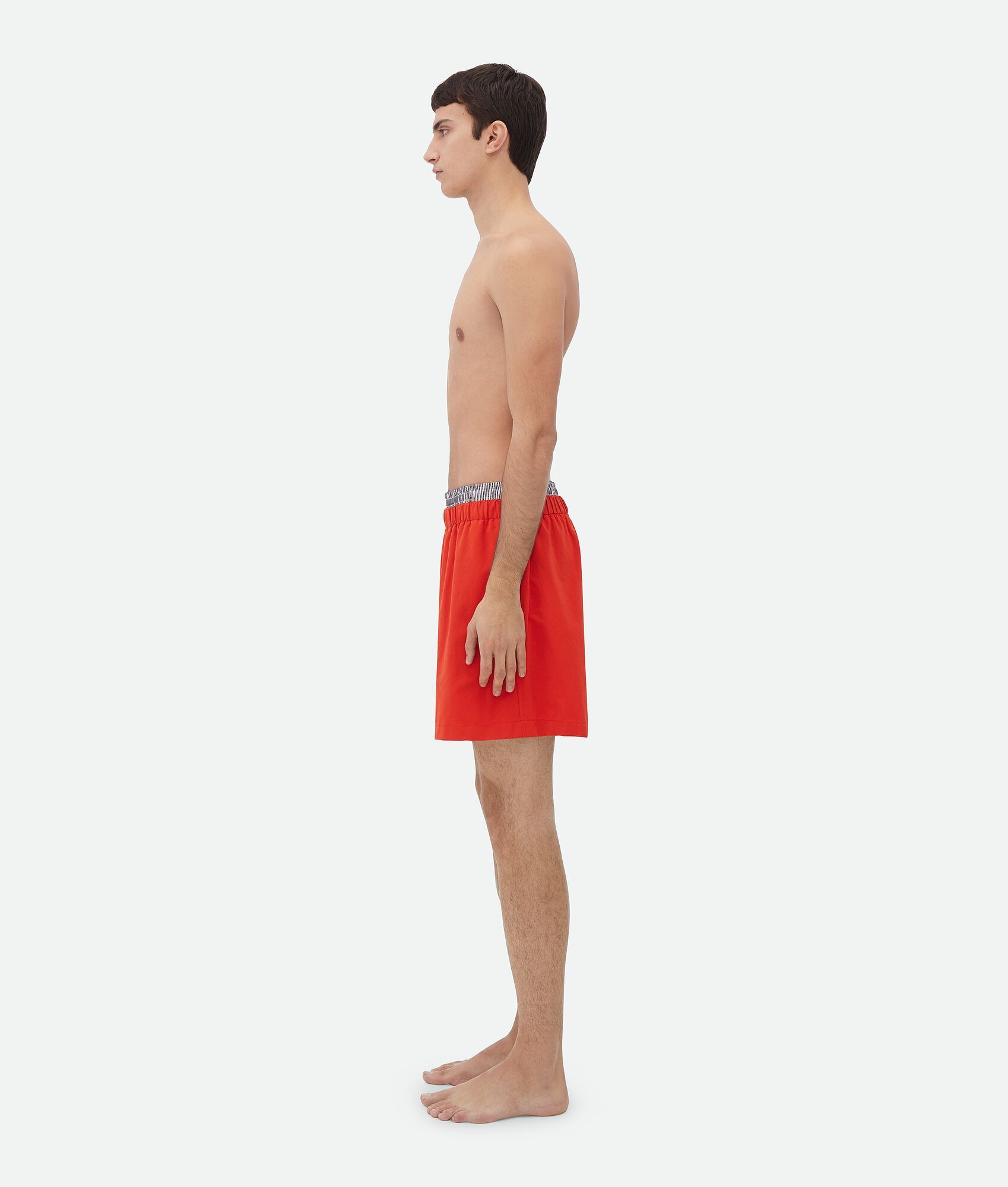 Bottega Veneta Loose Waist Swimming Trunks In Red