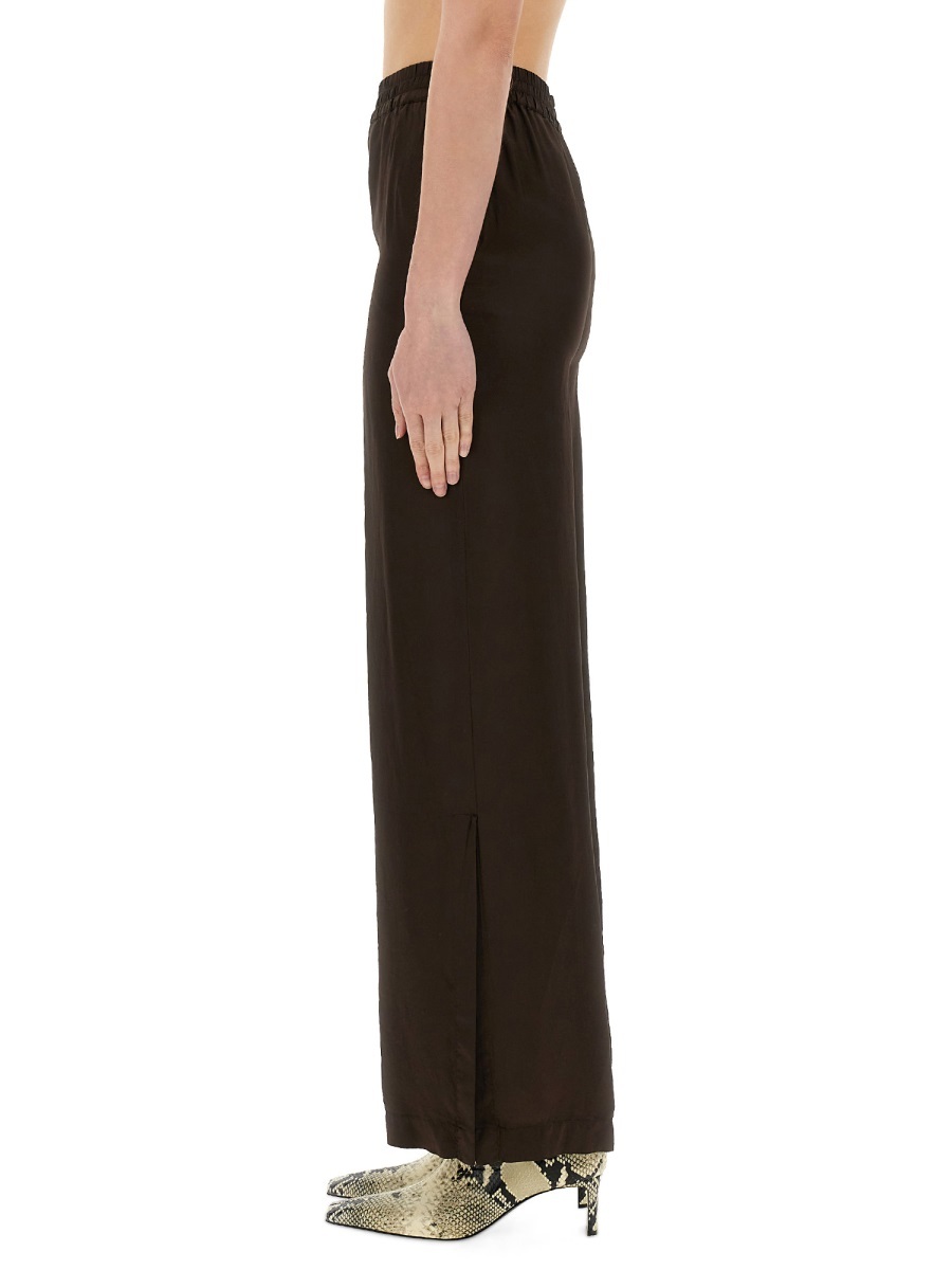 Aspesi Straight Leg Trousers Elastic Waistband In Brown