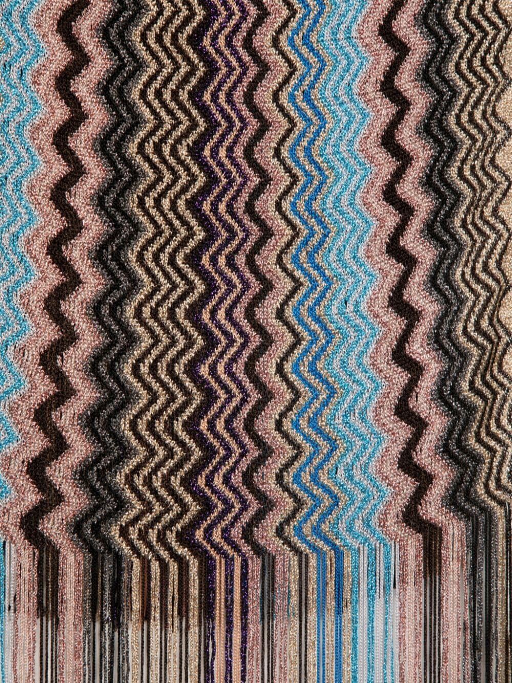 Shop Missoni Zigzag Pattern Scarf In Multicolor