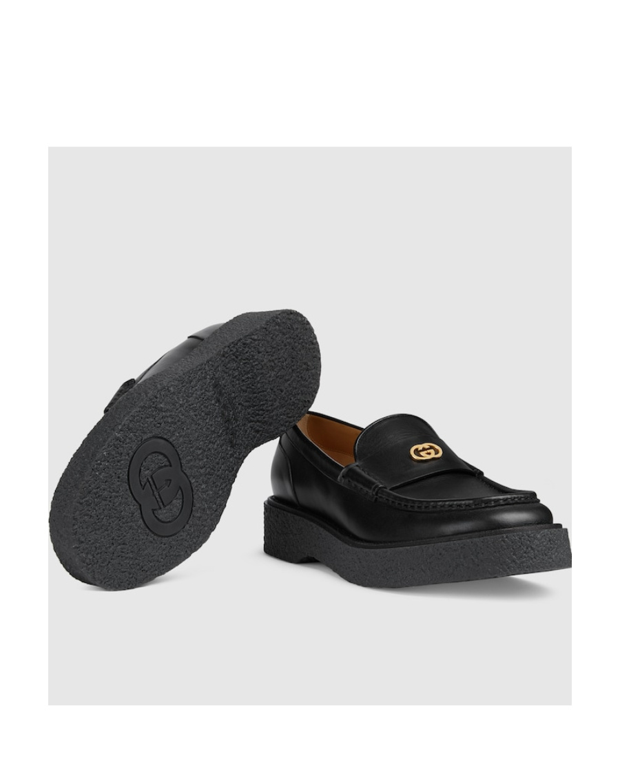 Gucci Logo Plaque Slip-on Loafers In Black