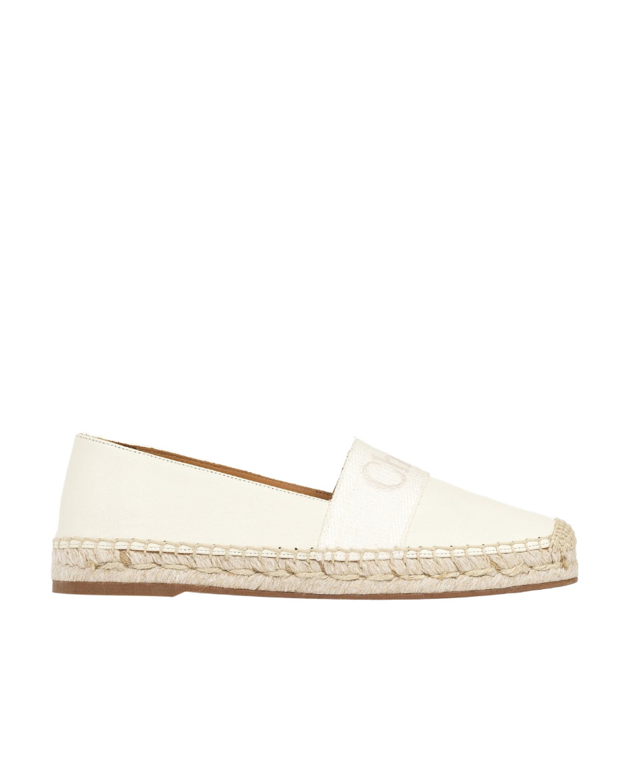 Chloé Piia Logo-embroidered Espadrilles In White
