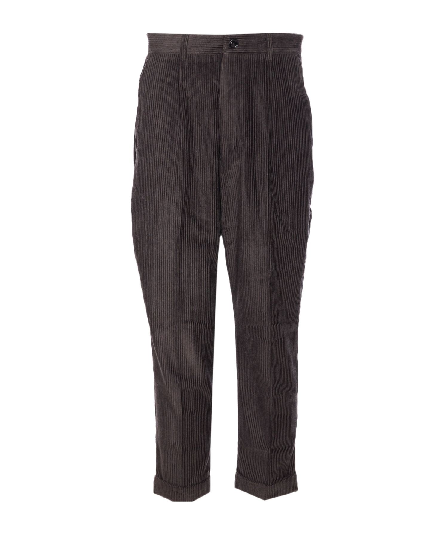 Ami Alexandre Mattiussi Textured Velvet Effect Trousers With 5 Pockets In Brown