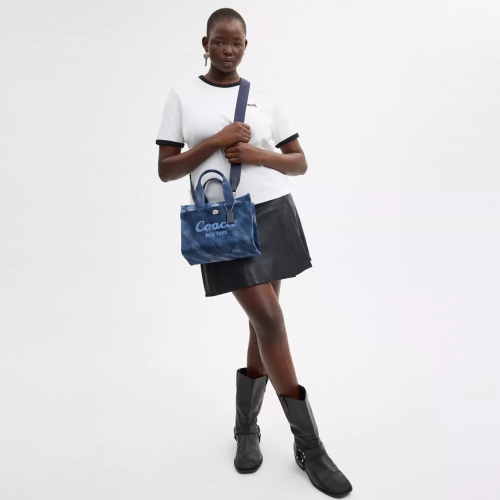 Coach Womens Midnight Navy Cargo Tie-dye Cotton Tote Bag In Blue
