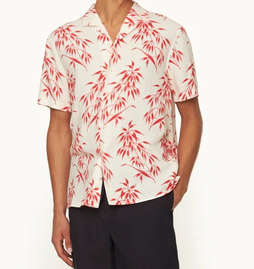 Orlebar Brown Hibbert Printed Linen Shirt In White