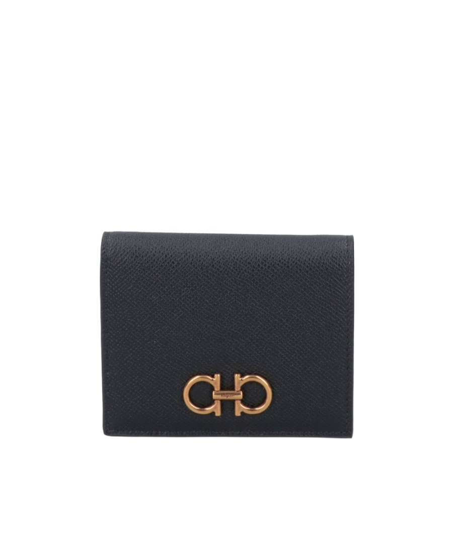 Ferragamo Logo-plaque Leather Wallet In Black