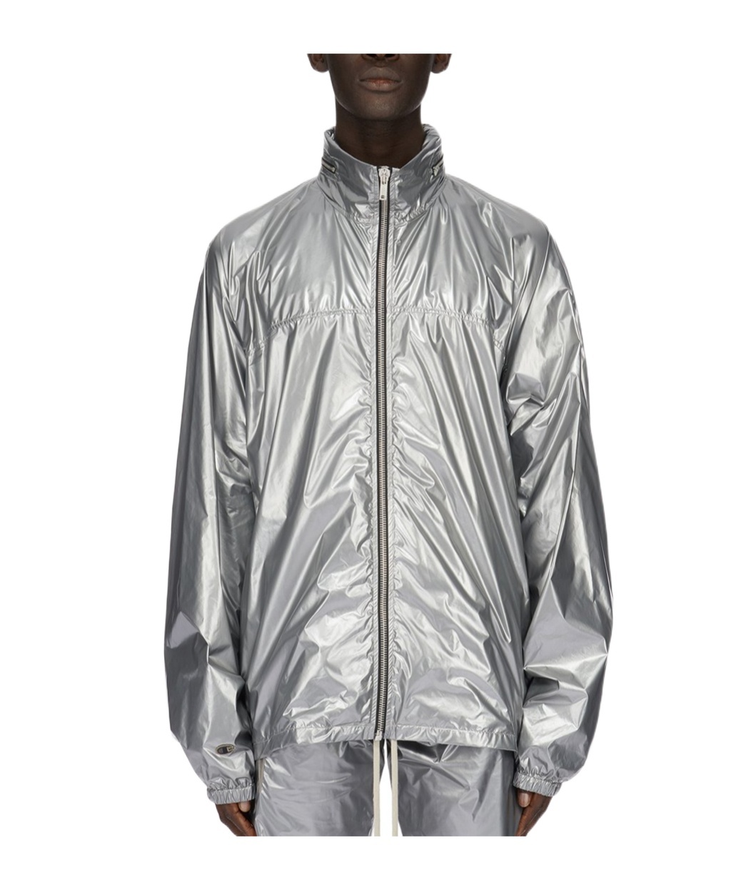 Rick Owens Metallic-sheen Windbreaker Jacket In Gray