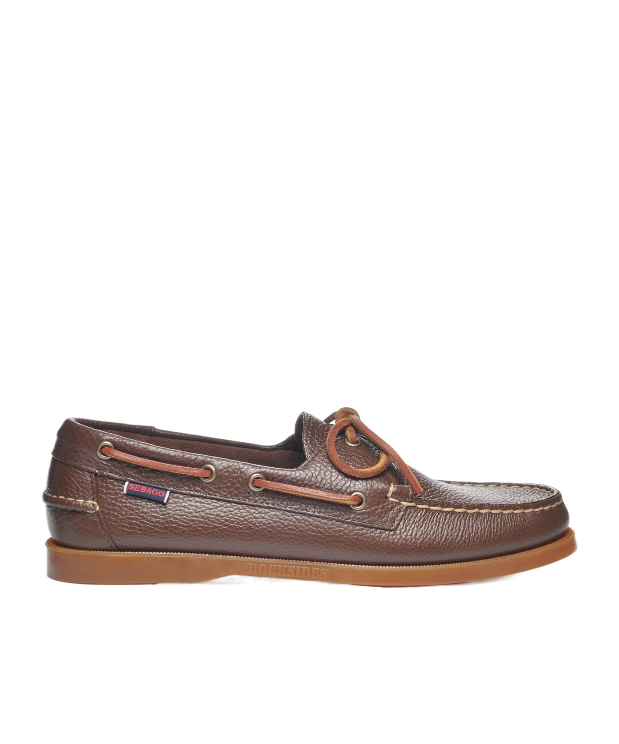 Sebago Lace-up Leather Boat Shoes In Brown
