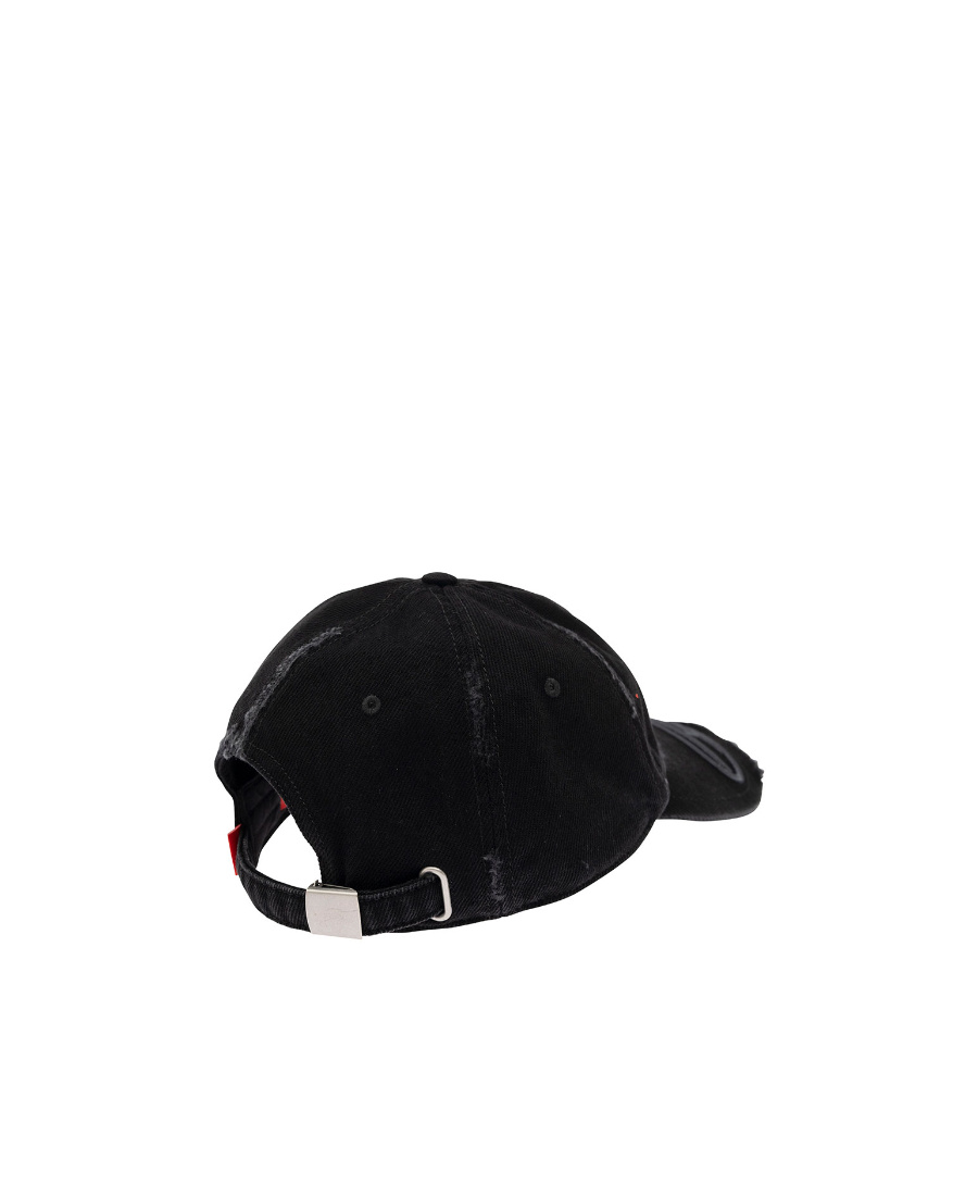 Diesel C-jarl Logo-patch Cotton Cap In Black
