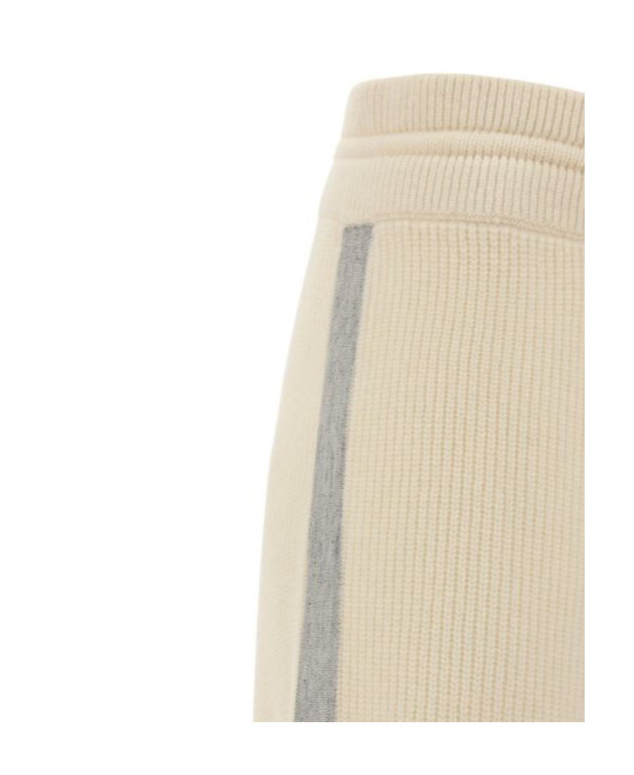 Fabiana Filippi Side Lace Knitted Casual Pants In Nude