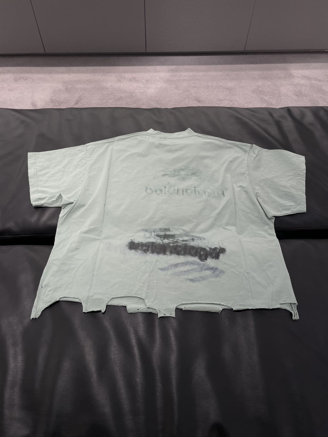 Balenciaga Logo Round Neck T-shirt In Gray