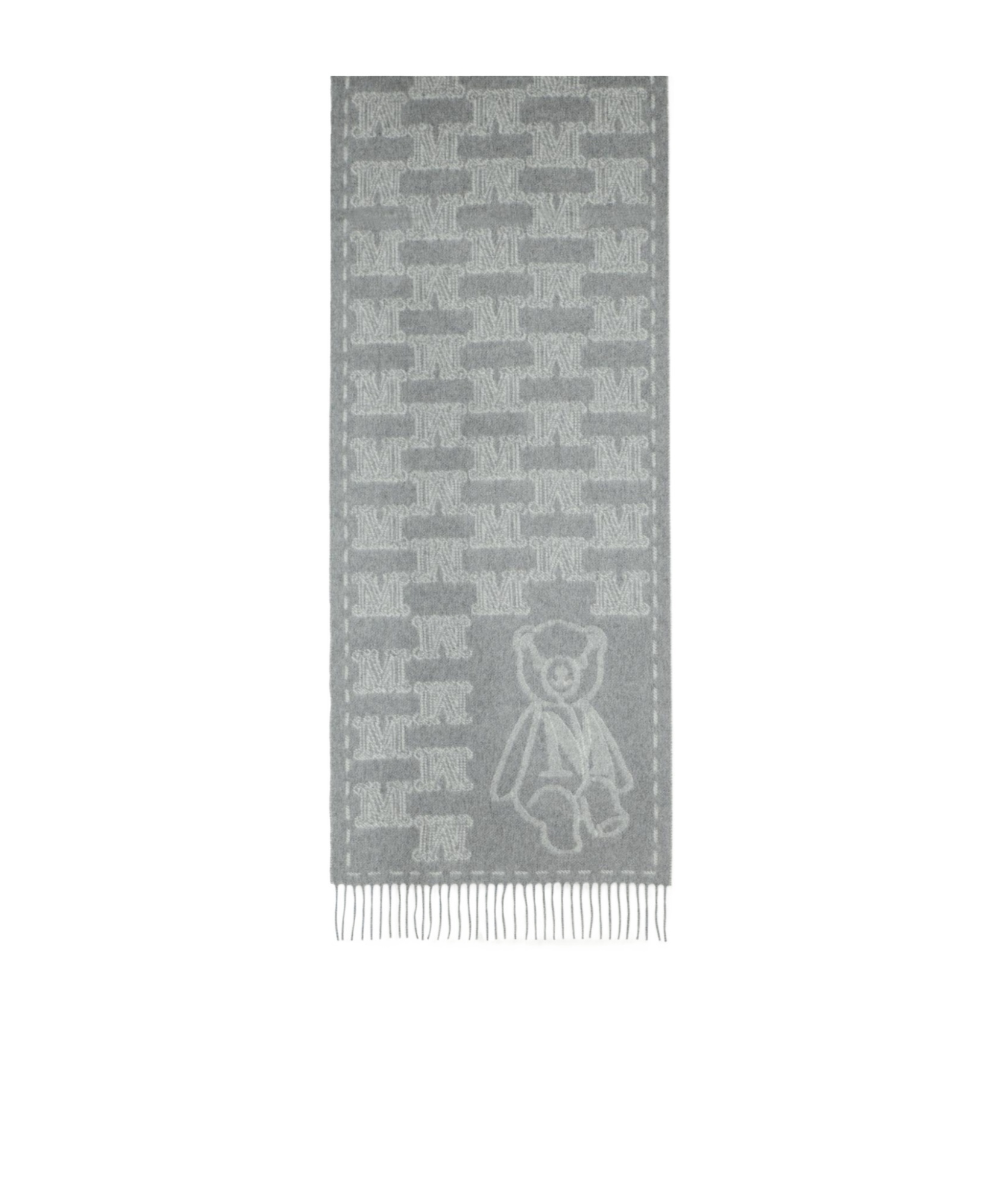 Max Mara Grey Cashmere Scarf In Gray