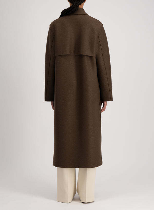 Harris Wharf London Long-sleeved Wool Coat In Green