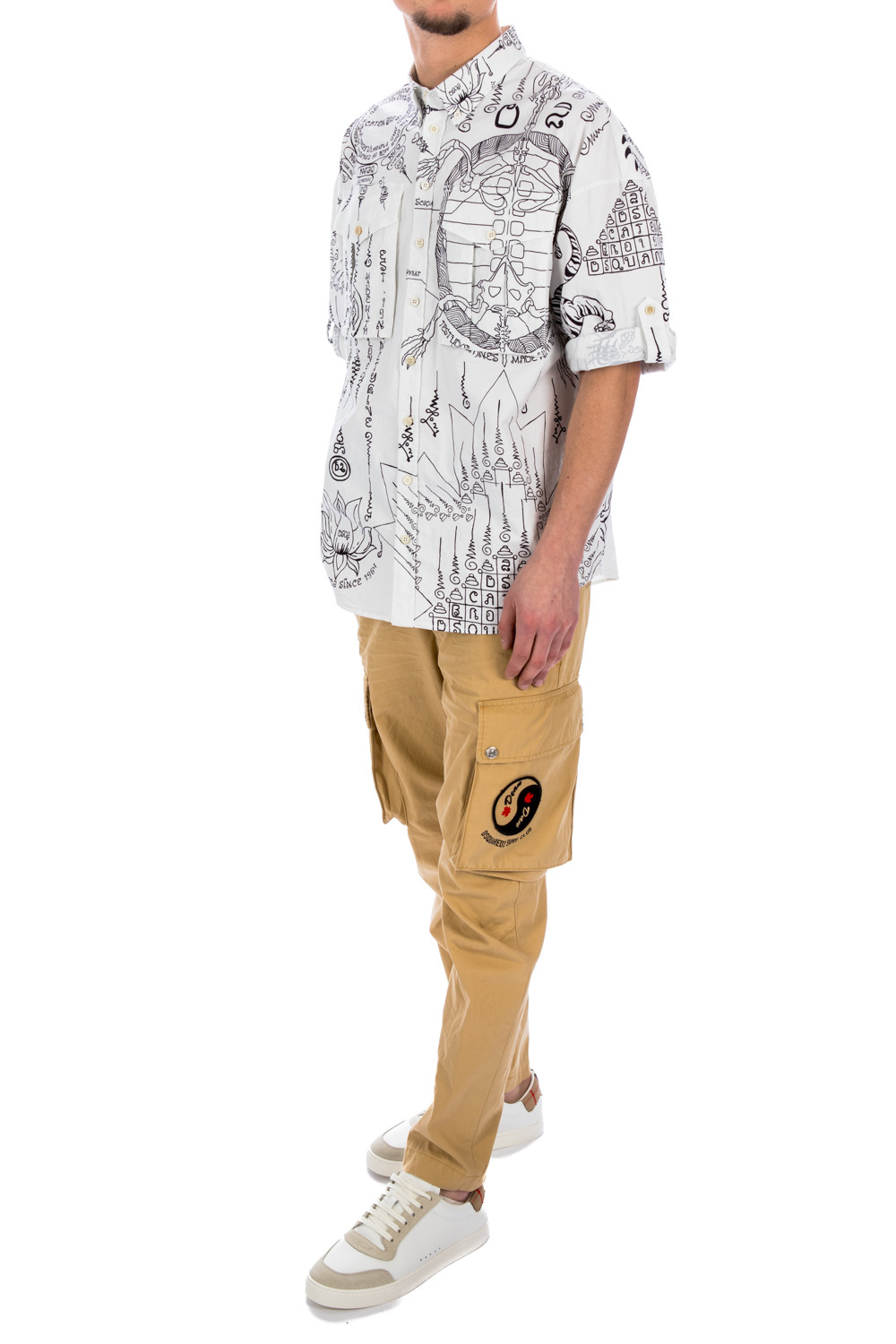 Dsquared2 Tapered-leg Cargo Pants In Nude