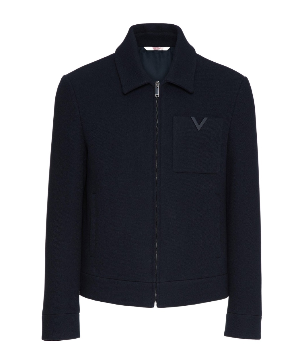 Valentino Virgin Wool V-detail Jacket In Black