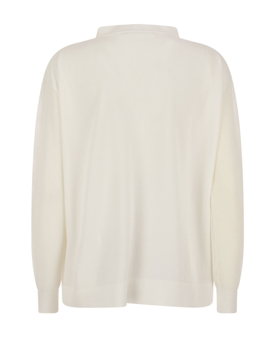 Max Mara Round-neck Long-sleeved Pullover In White