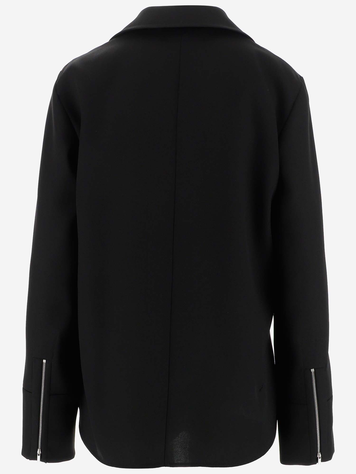 Jil Sander Zip-up Fitted Shirt Jacket In Black