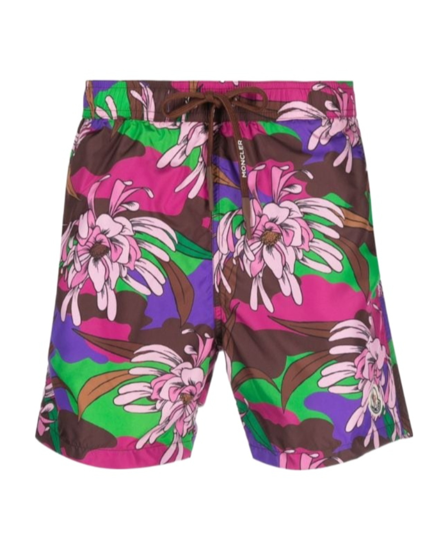 Moncler Multicolor Printed Swim Shorts In Multicolor