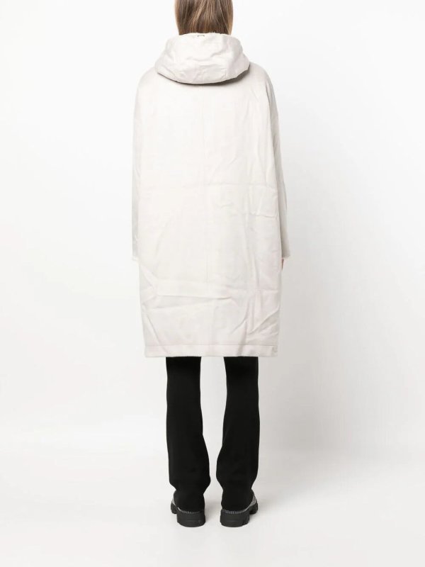 Herno Hooded Cashmere Parka In Neutral