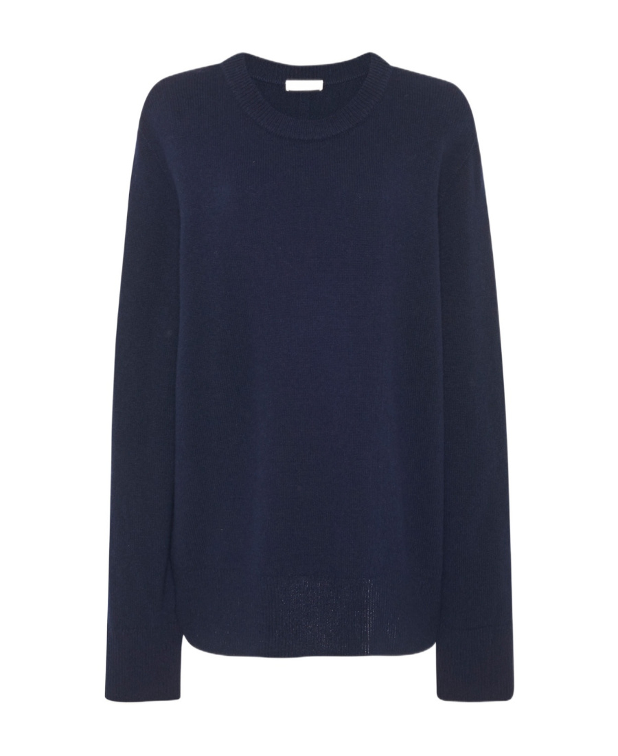 The Row Round-collar Wool Knitted Pullover In Black