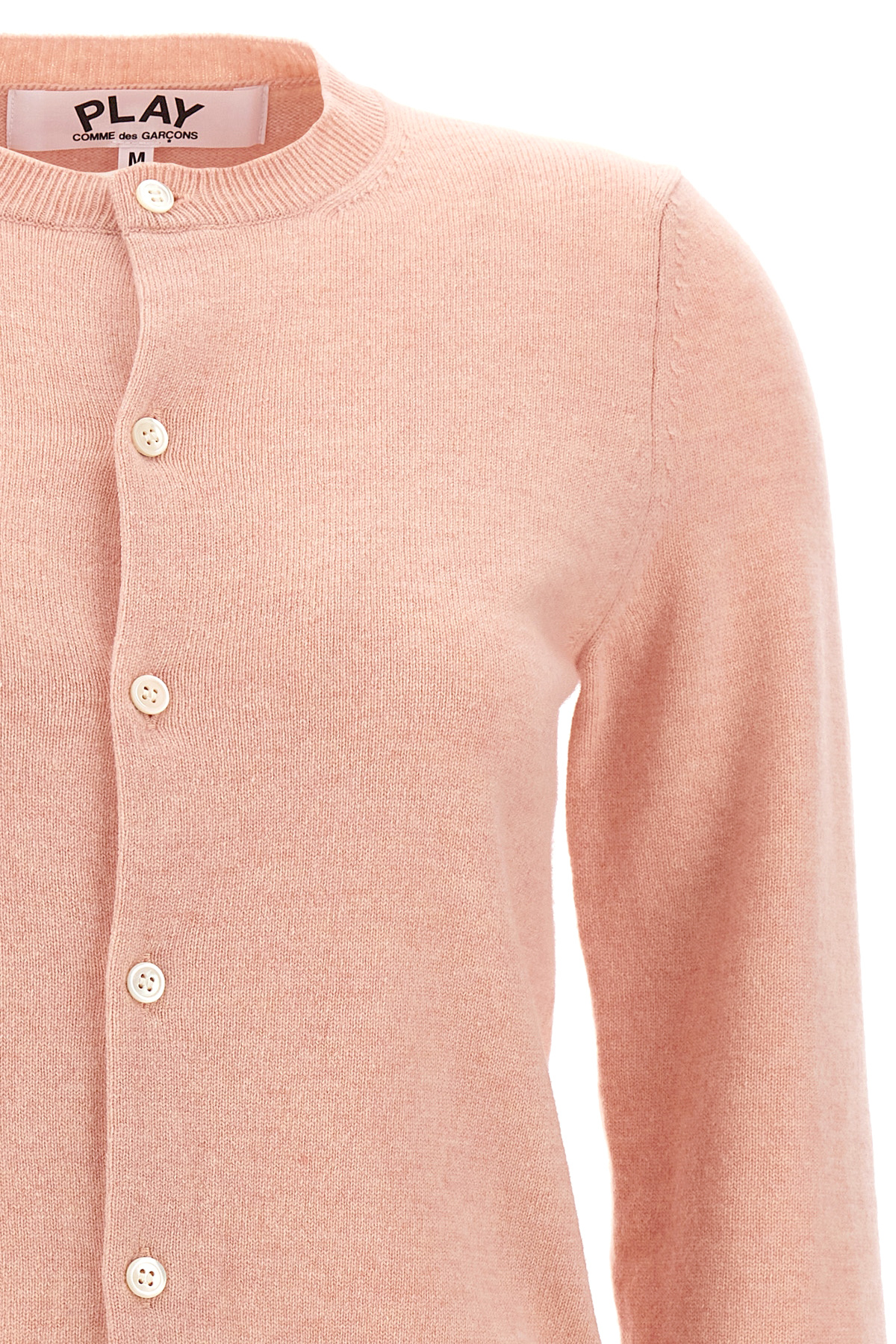 Comme Des Garçons Play Knitwear Cardigan Small Heart In Pink