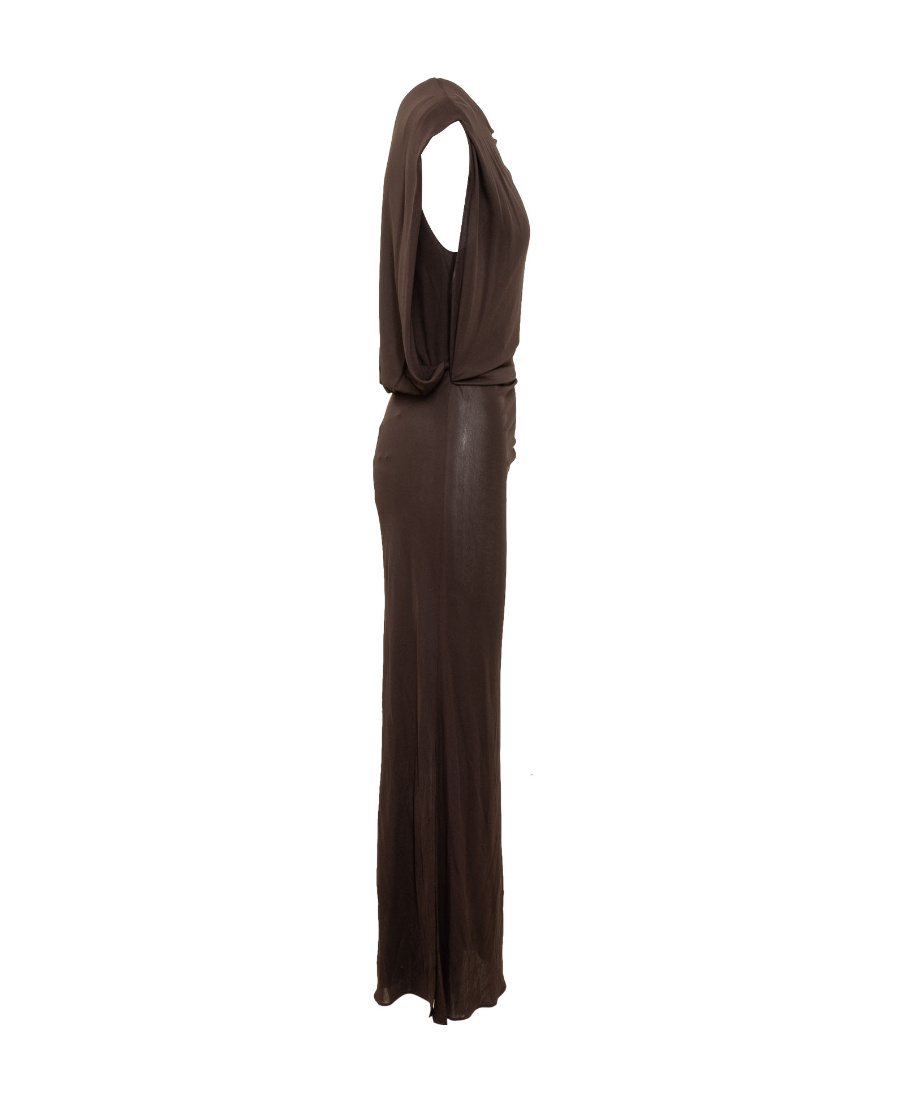Lanvin Cut-out Detailed Crewneck Dress In Black