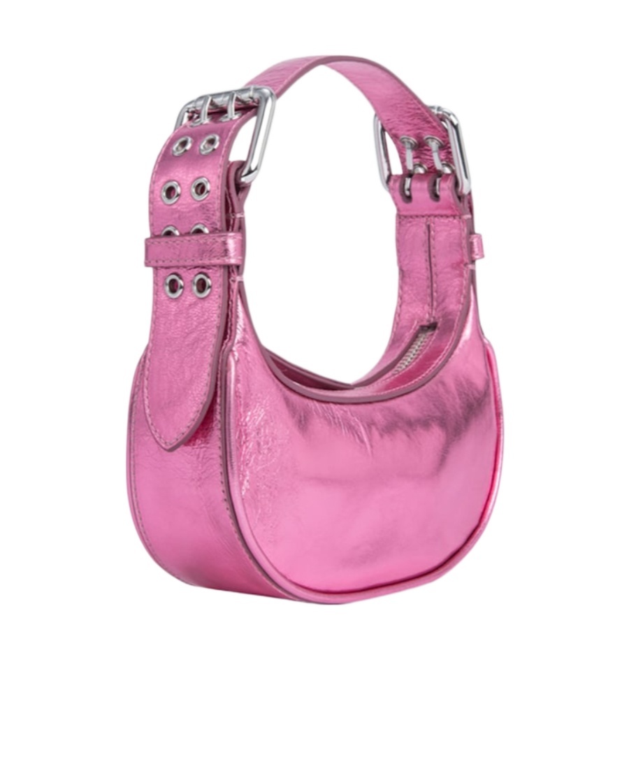 By Far Soho Metallic Mini Shoulder Bag In Pink