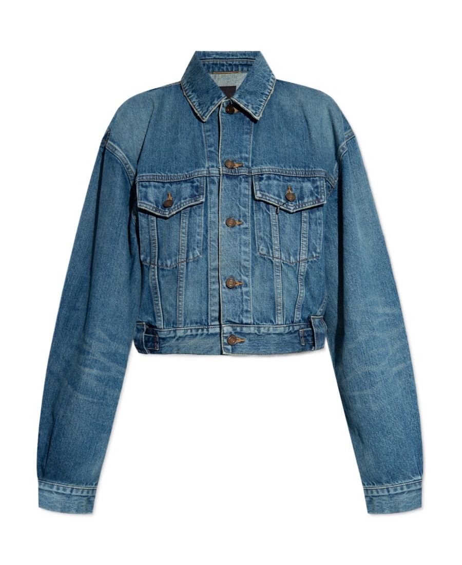 SAINT LAURENT 80'S JACKET IN VINTAGE BLUE DENIM 