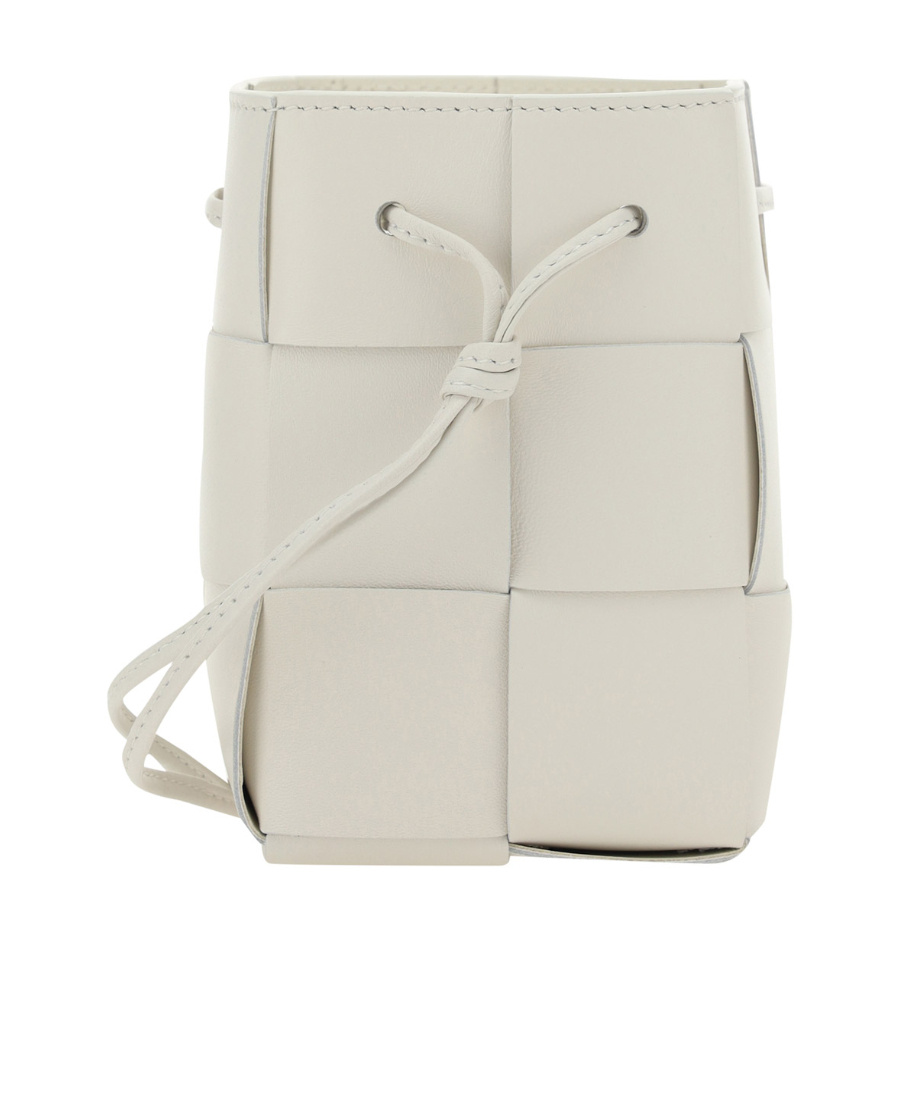 Bottega Veneta Intrecciato Leather Bucket Bag In White