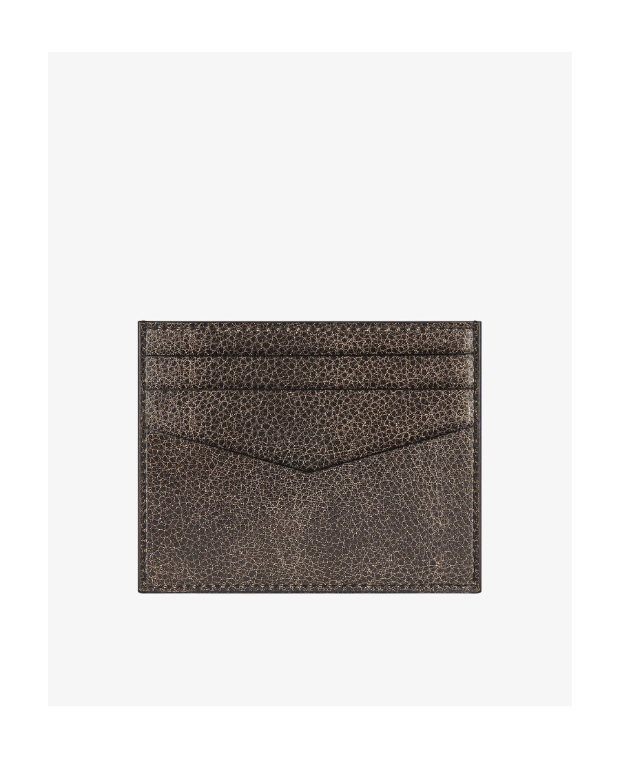 Givenchy Cracked-effect Leather Cardholder In Black