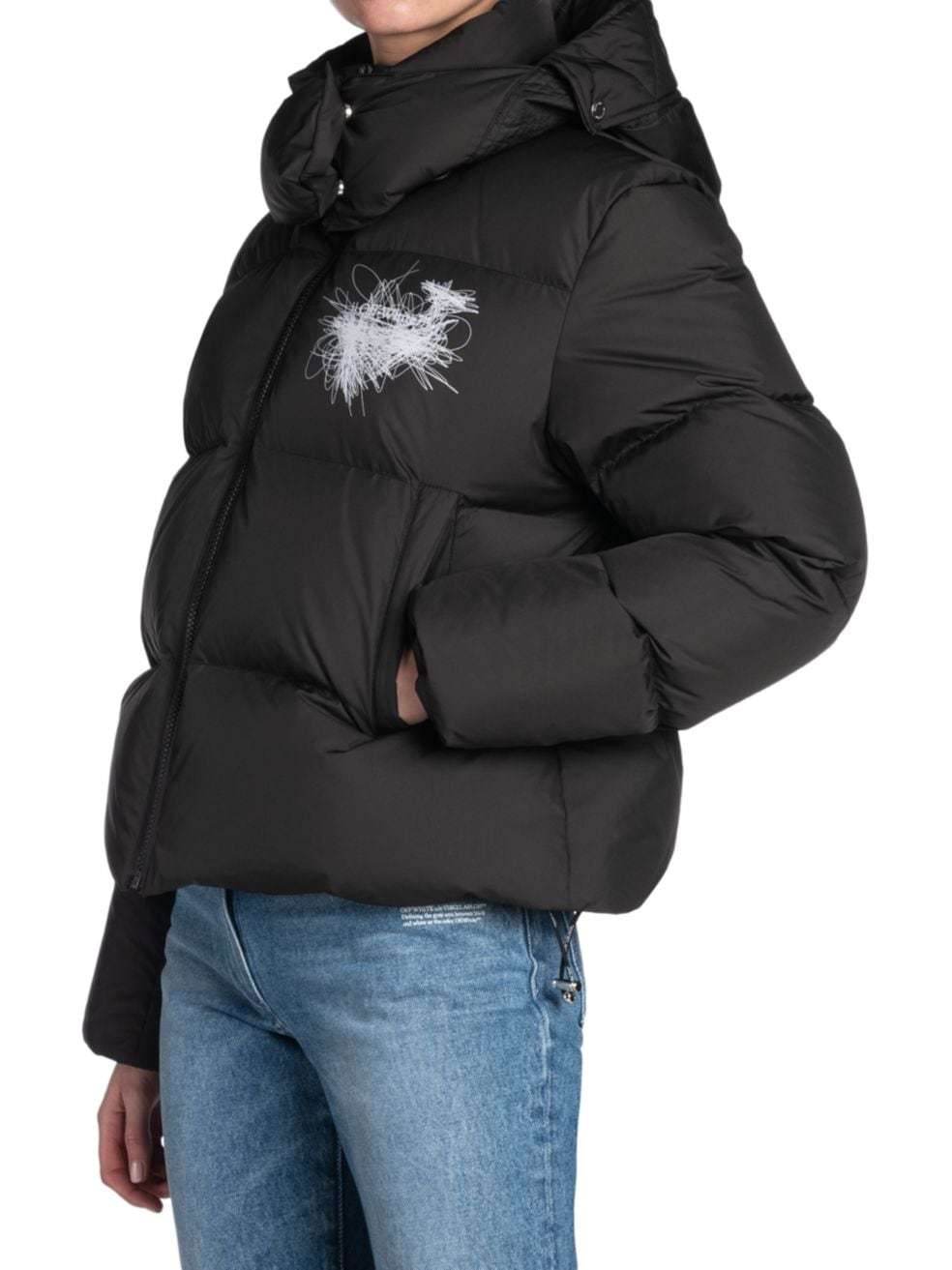 Off-white Pen Arrows Puffer Jacket In Black