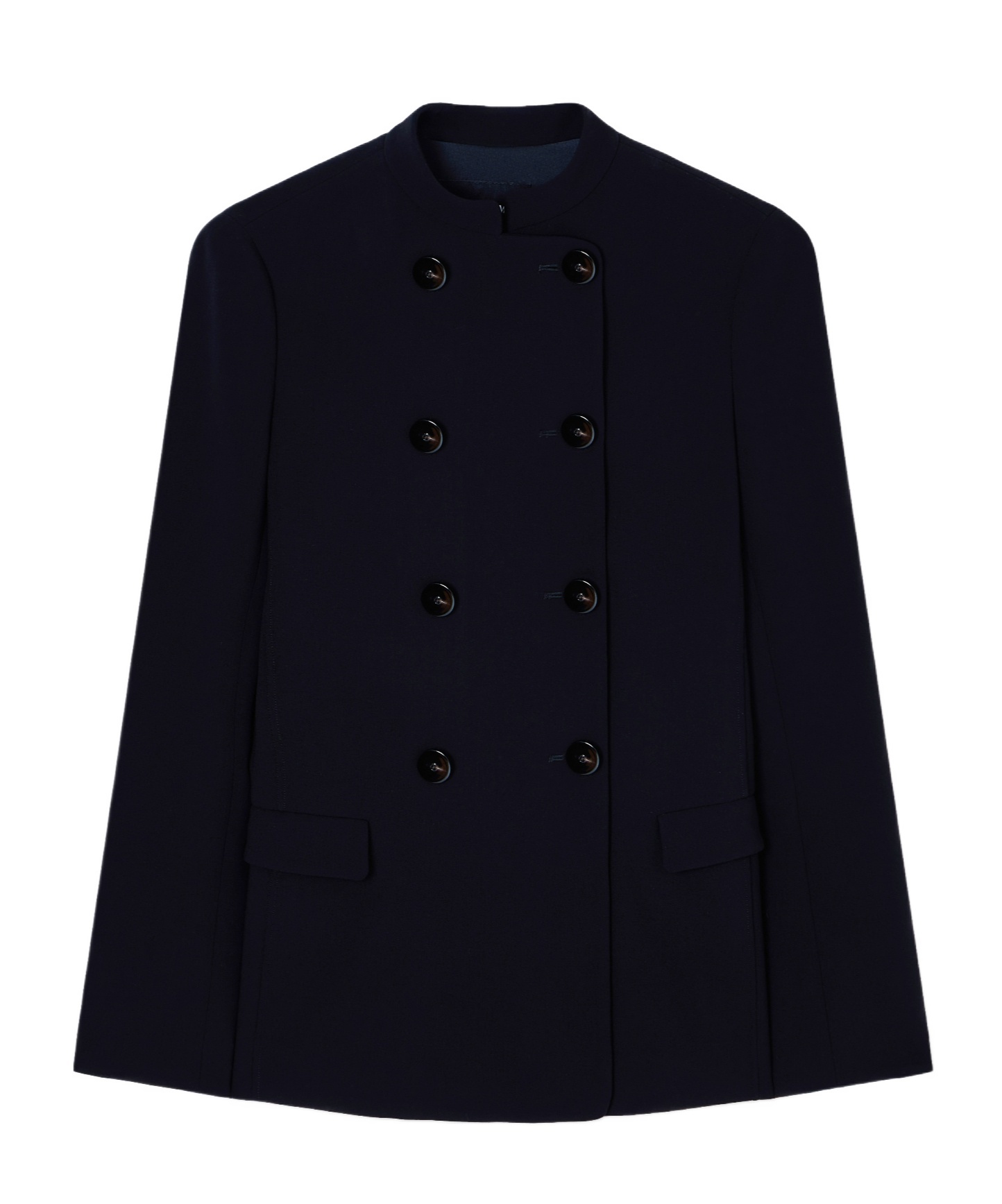 Giorgio Armani Double-breasted Jacket In Stretch Virgin Wool In Blue