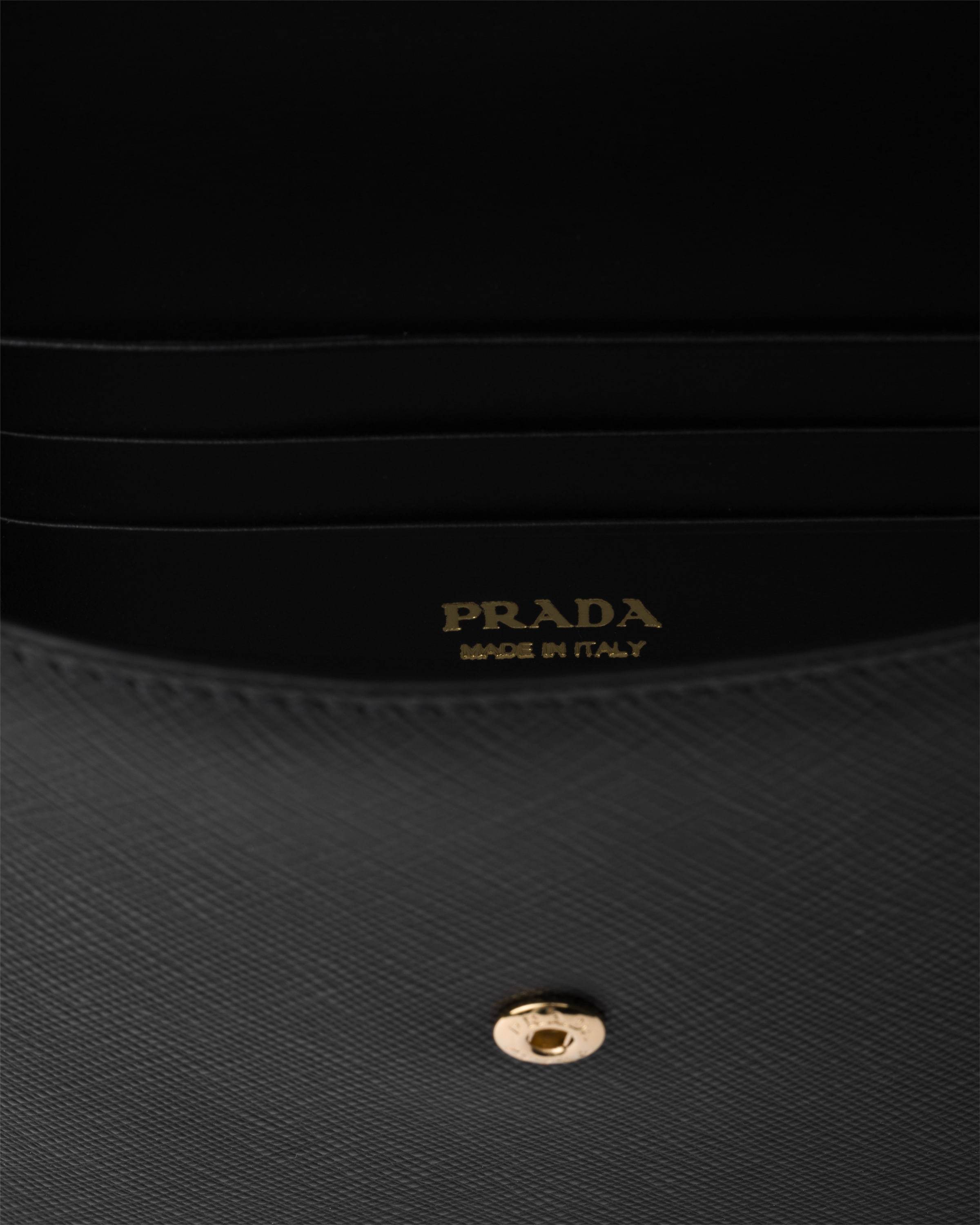 Prada Saffiano Leather Envelope Clutch In Black