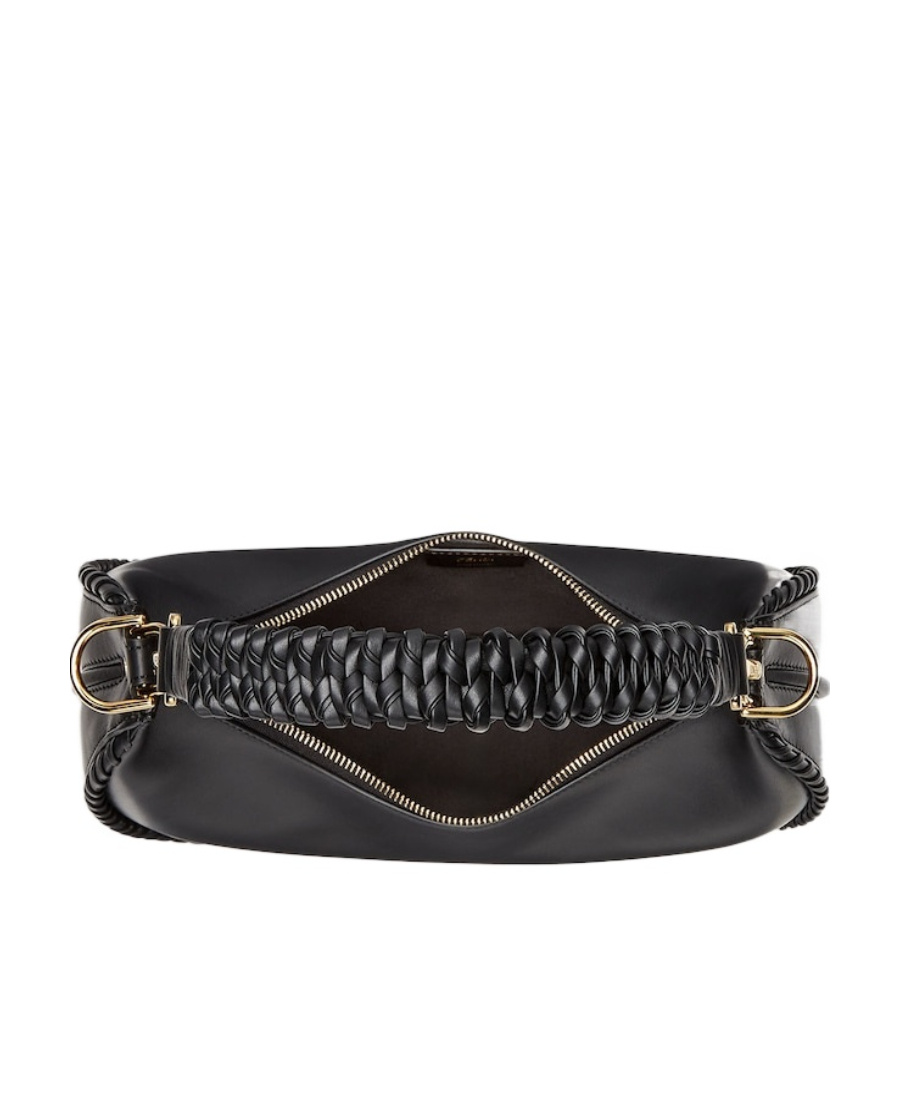 Fendi Graphy Small Leather Bag In Black