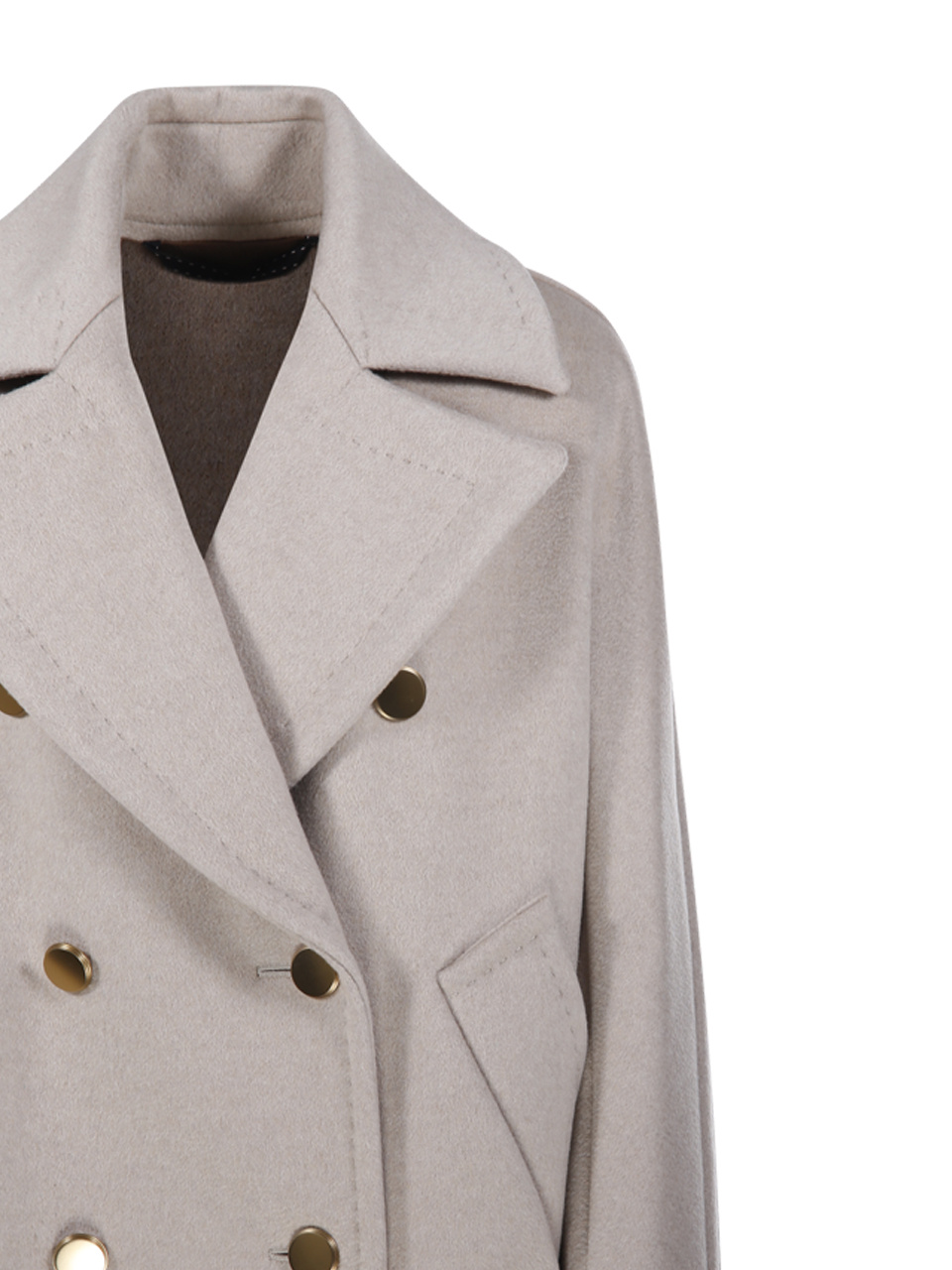 Max Mara Double-breasted Long-sleeved Coat In Nude
