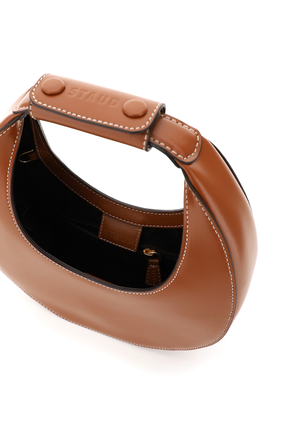 Staud Mini Moon Shoulder Bag In Brown