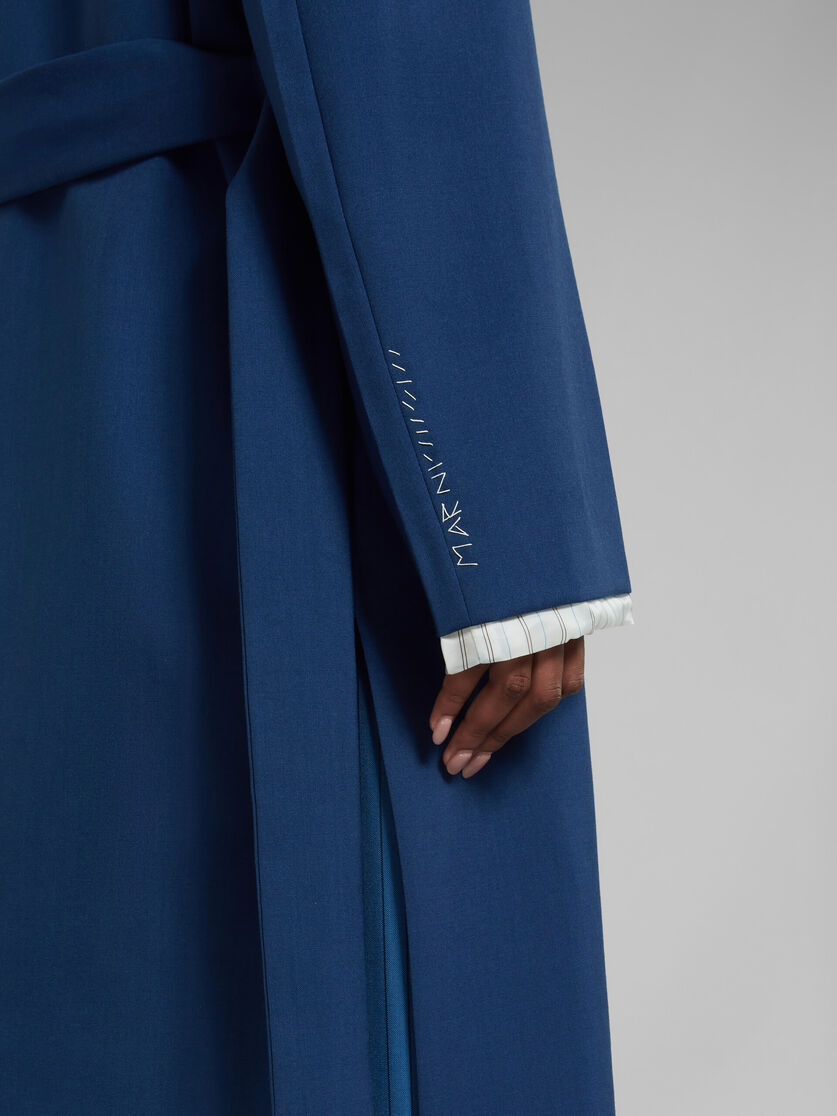 Marni Blue Tropical Wool Trench Coat