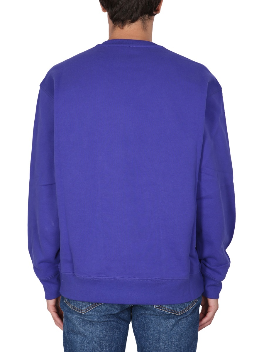 Moschino Couture Sweatshirt With Logo Patch In Blue
