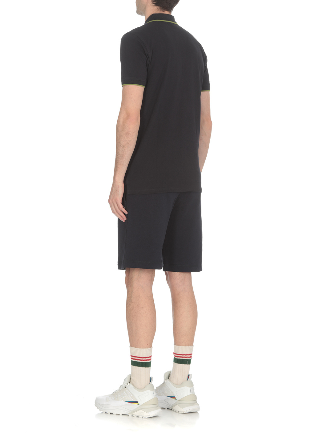 Ps By Paul Smith Zebra-patch Organic-cotton Track Shorts In Black