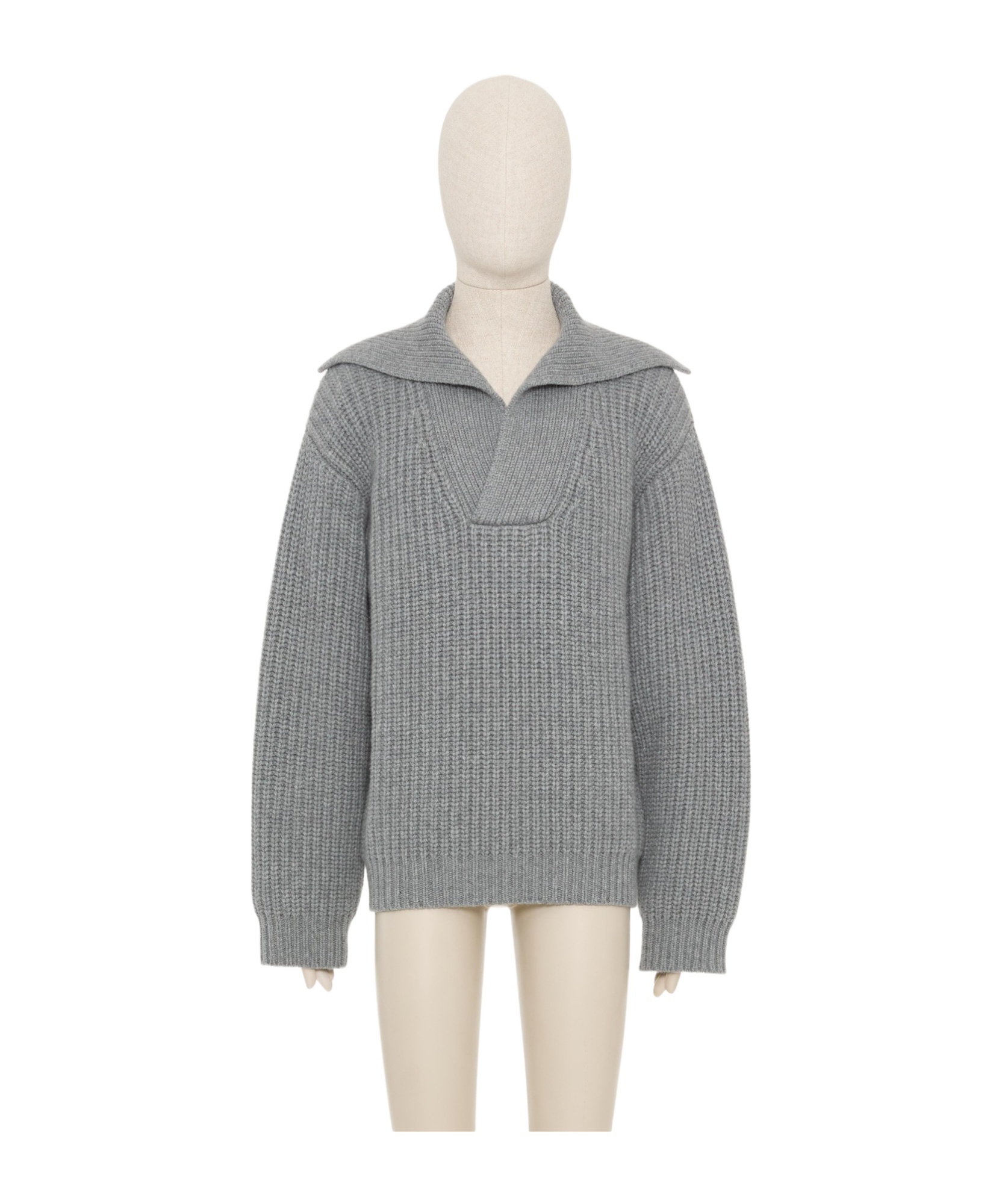 Shop Valentino V-neck Long-sleeved Jumper In Gray