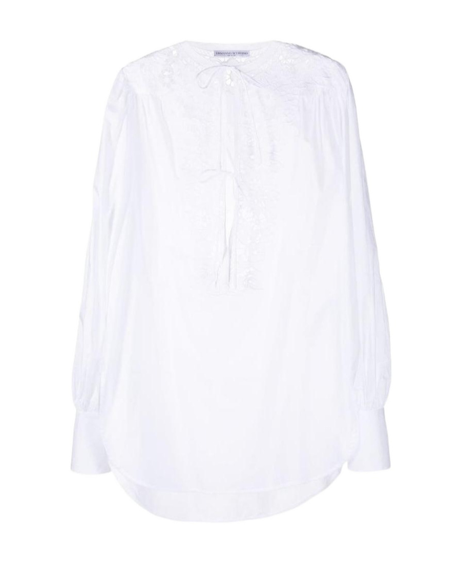 Ermanno Scervino Corded-lace Panelled Shirt In White