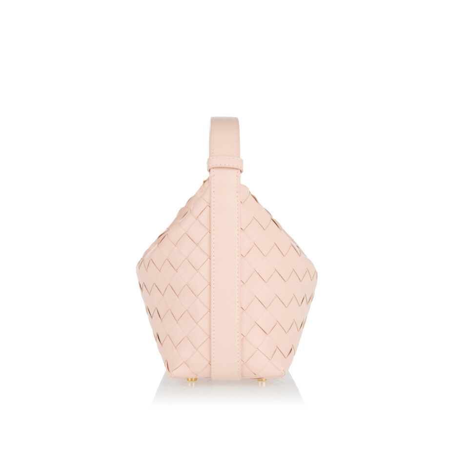 Bottega Veneta Wallace Small Intrecciato Leather Shoulder Bag In Nude