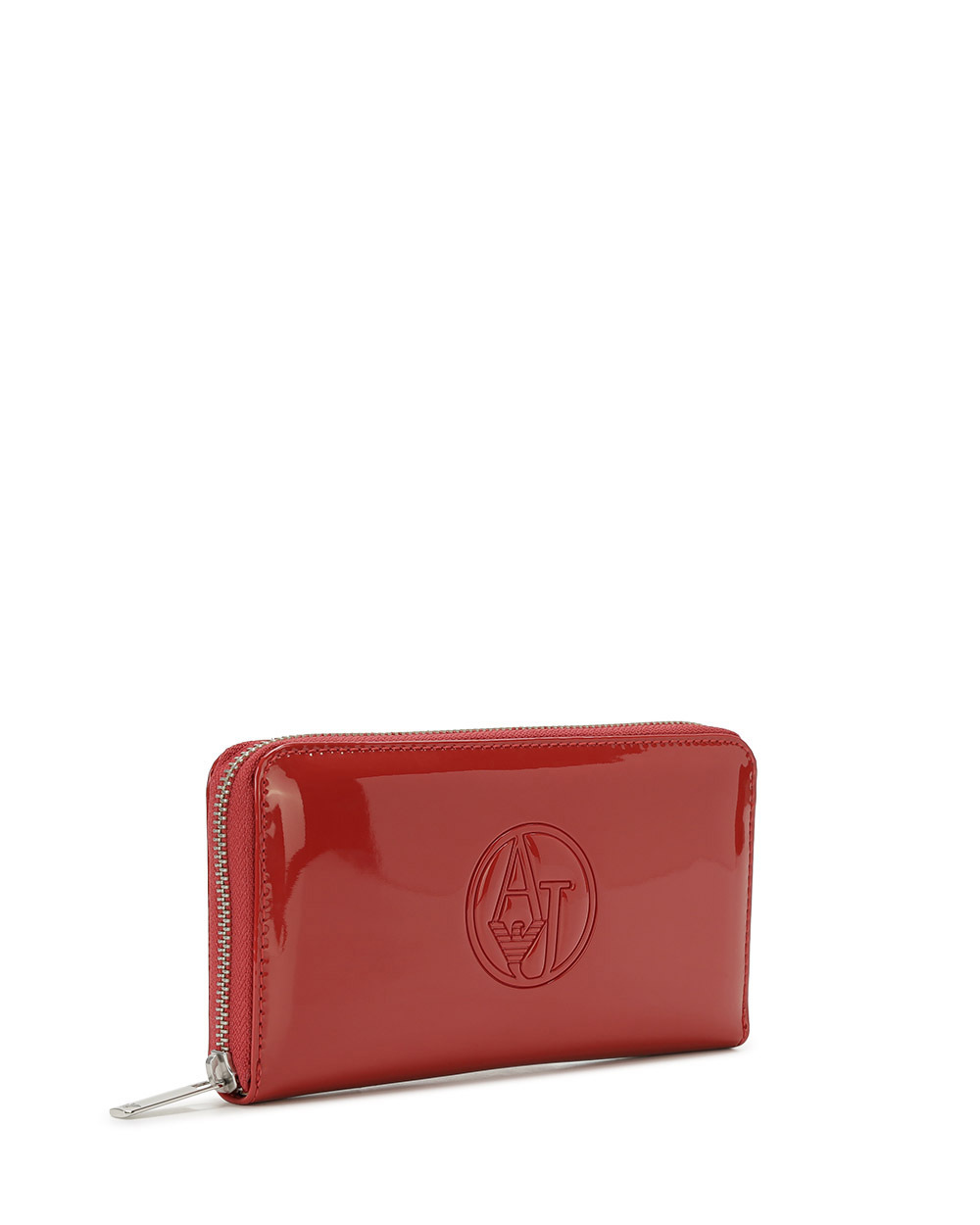 Armani Jeans Zipper Wallet In Red