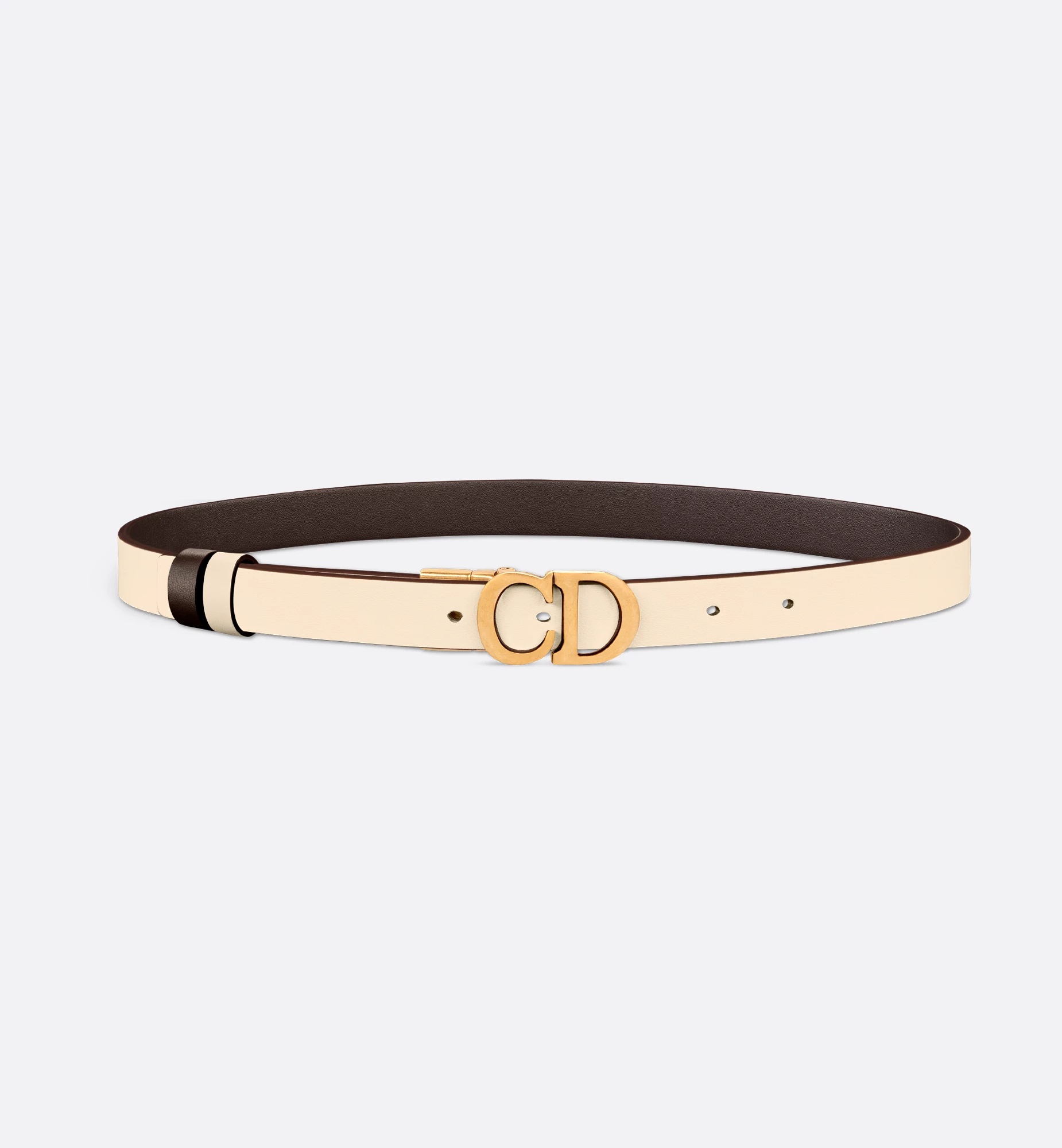 Dior Reversible Saddle Belt In Smooth Calfskin In Brown