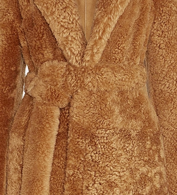 Bottega Veneta Teddy Shearling Belted Coat In Brown