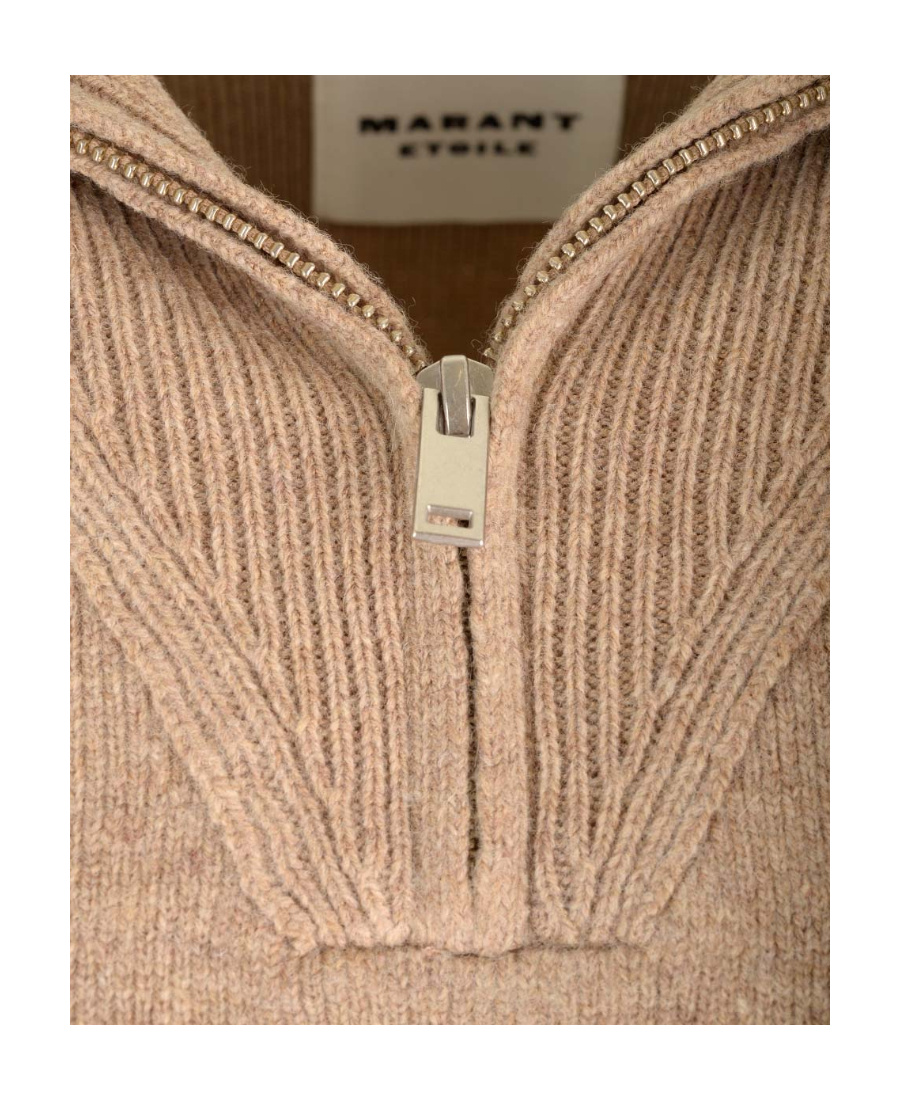 Isabel Marant Étoile Zip-detail Ribbed Jumper In Nude