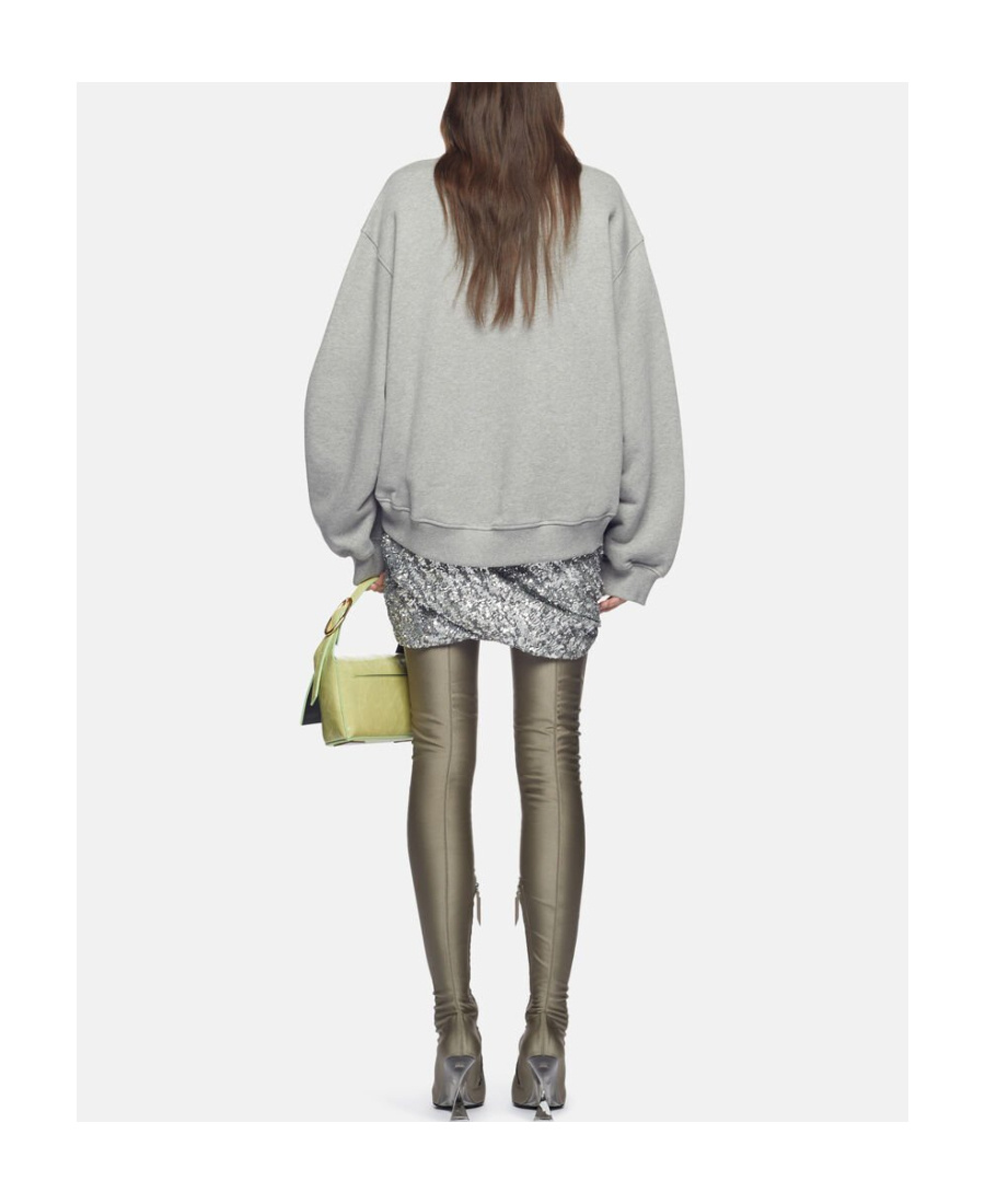 Attico The All-over Sequinned Mini Skirt In Gray