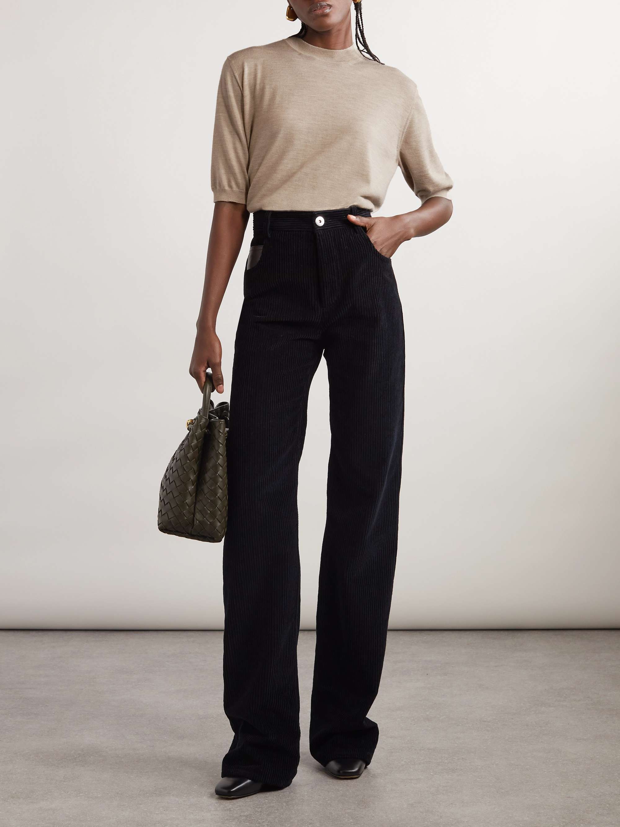 Bottega Veneta Short-sleeved Cashmere Pullover In Nude