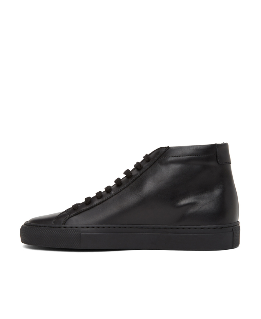 Common Projects Original Achilles High Sneakers In Black Leather In Black