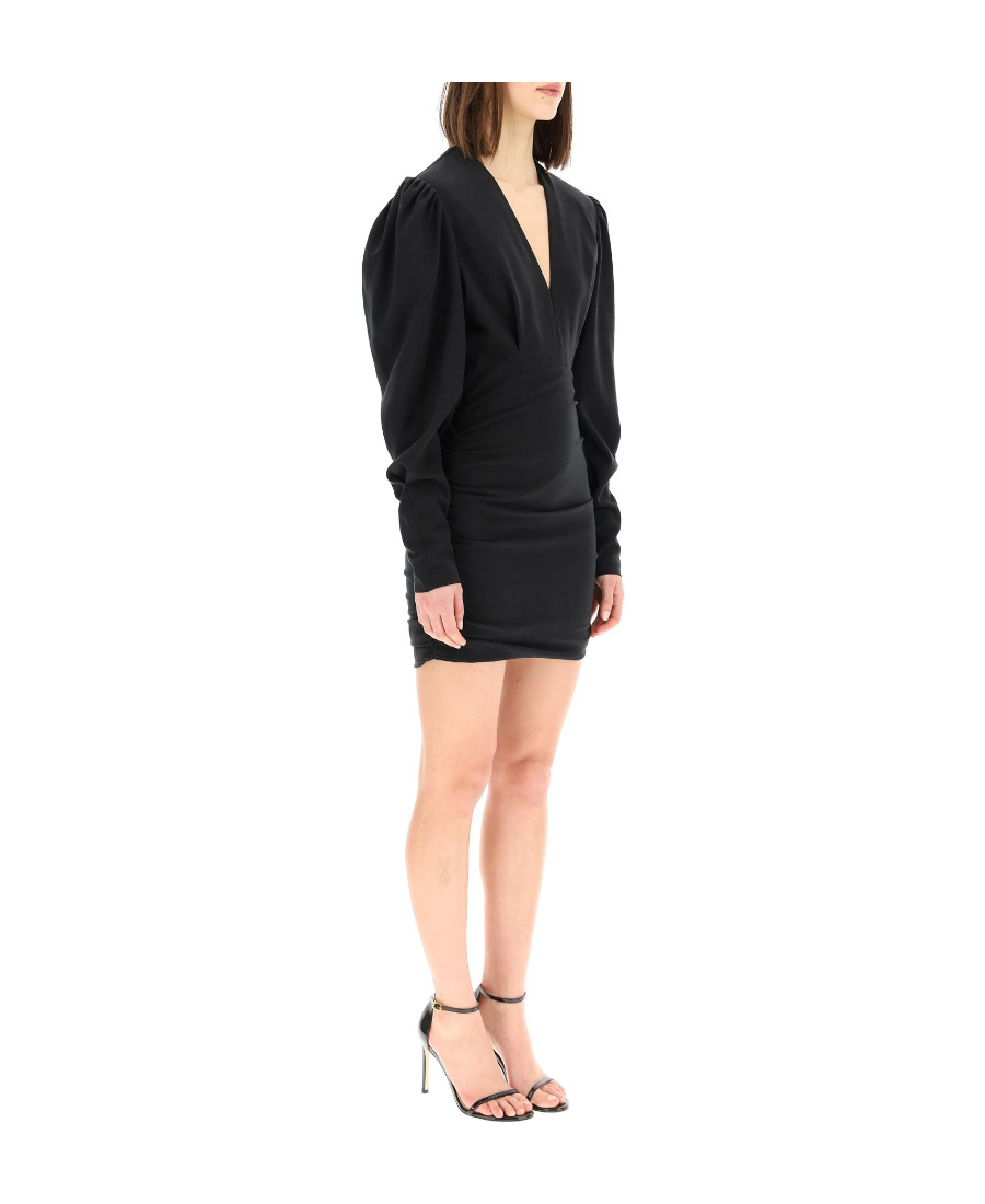 Isabel Marant Stella Ruched Mini Dress In Black